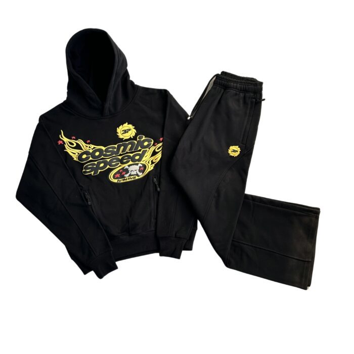 Broken Planet ‘Cosmic Speed’ Midnight Black/Yellow Tracksuit