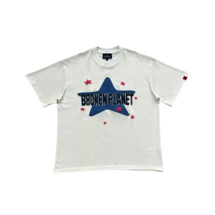 Broken Planet Star T-Shirt Vanilla White