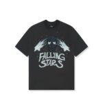 Broken Planet Falling Stars Soot Black T Shirt