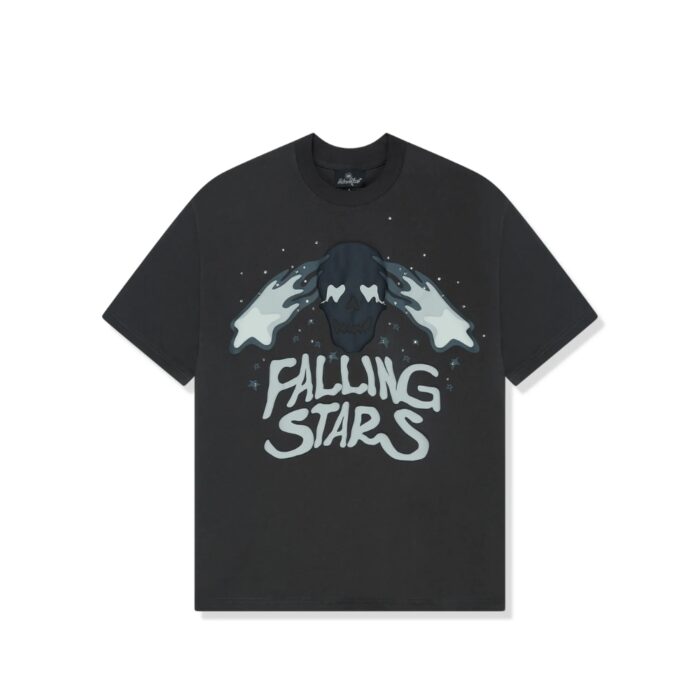 Broken Planet Falling Stars Soot Black T Shirt