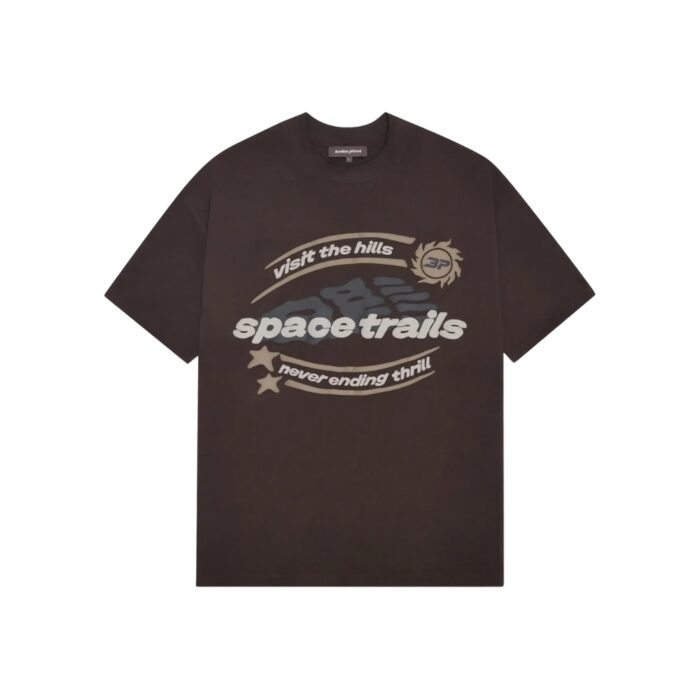 Broken Planet Space Trails Mocha Brown T Shirt