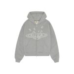 Broken Planet Outer Space Zip-Up Heather Grey Hoodie