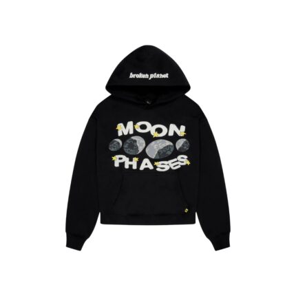 Broken Planet Midnight Black Moon Phases Hoodie