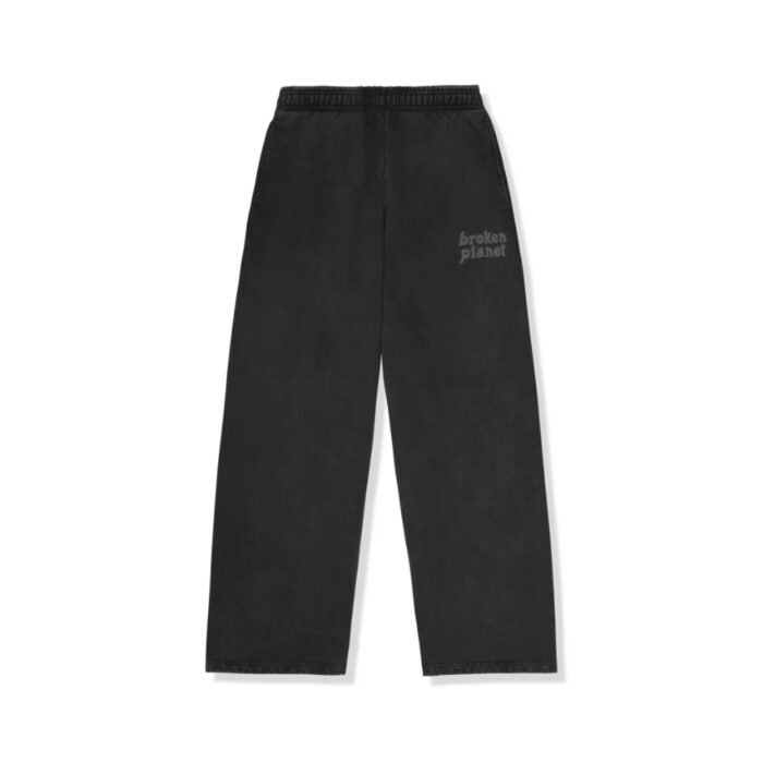 Broken Planet Basics Wide Leg Washed Midnight Black Sweatpants