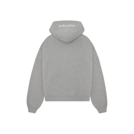Broken Planet Outer Space Zip-Up Heather Grey Hoodie