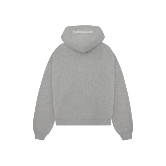 Broken Planet Outer Space Zip-Up Heather Grey Hoodie