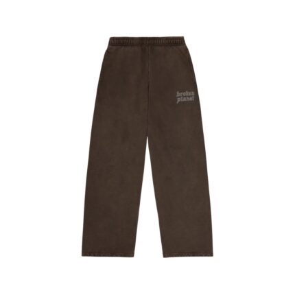 Broken Planet Basics Wide Leg Washed Mocha Sweatpants