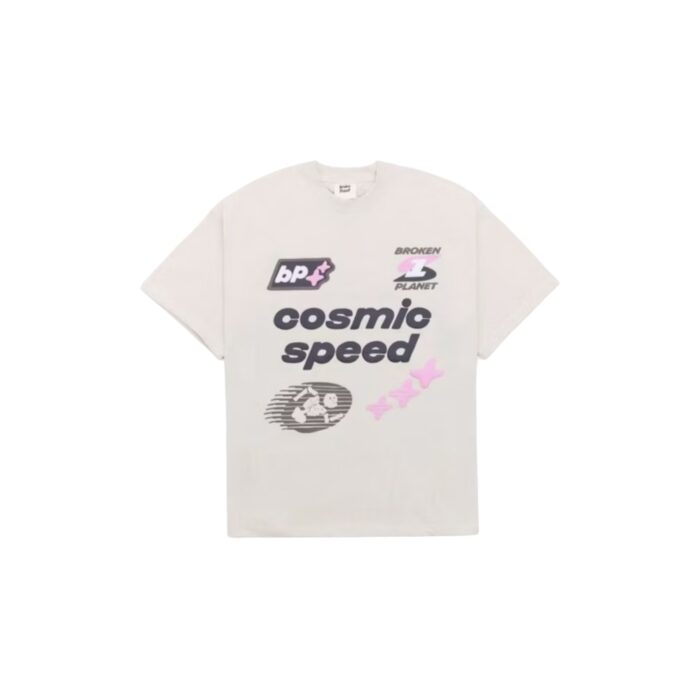 Broken Planet Cosmic Speed T-Shirt Bone White