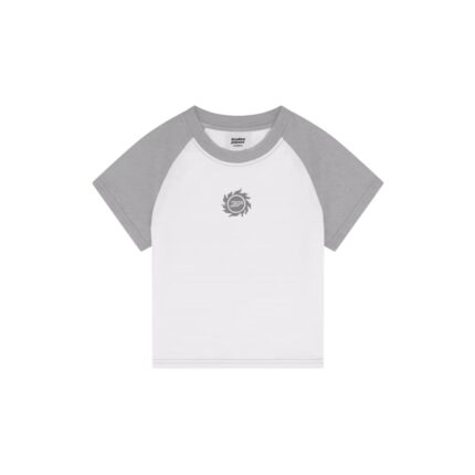 Broken Planet Sun Logo Baby Tee Snow White