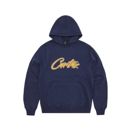 Corteiz Satin Appliqué Allstarz Hoodie Navy