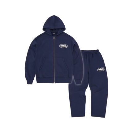 Corteiz Island Puff Print Tracksuit Navy